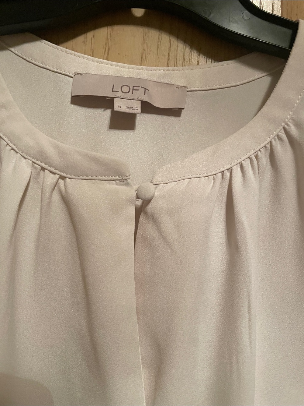 LOFT Cream Sleeveless Pleat-Front Tunic Blouse - Picture 2 of 4